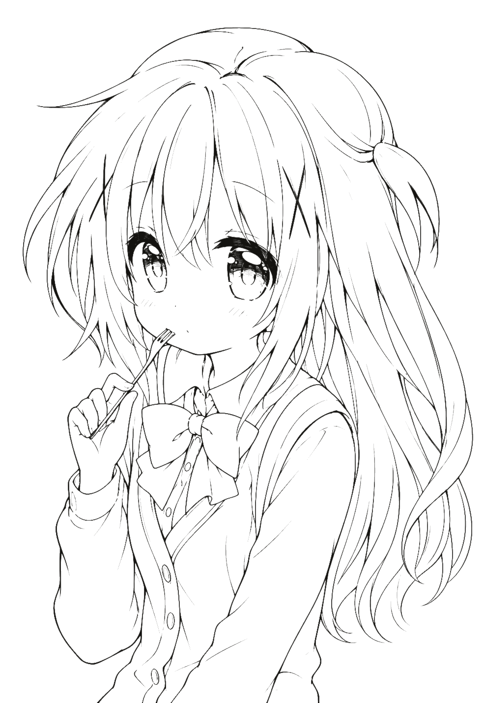 千颜头像生成的自然黑白漫画线稿插图